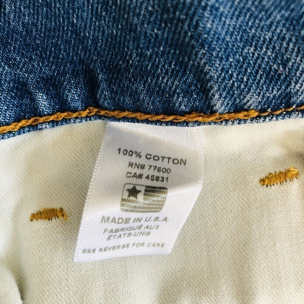 Free People Blue Jean Shorts with Orange Accents - Picture 10 of 11